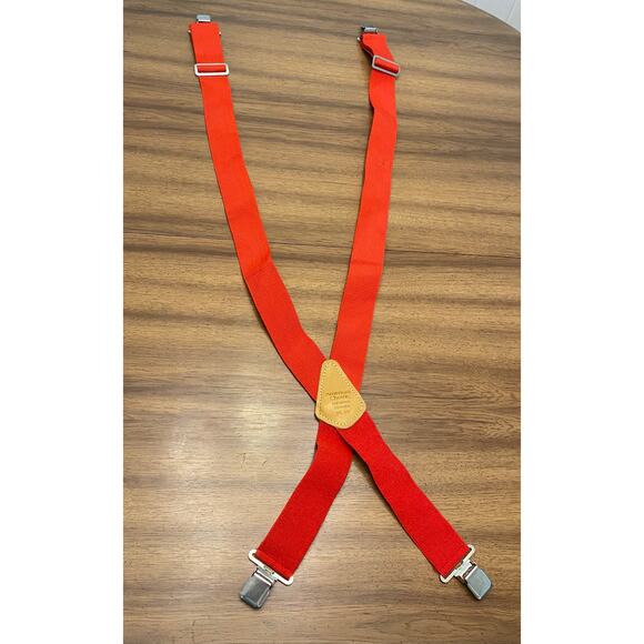 America's Choice‎ Top Grain Cowhide and Red Nylon Suspenders Workwear - Picture 1 of 9